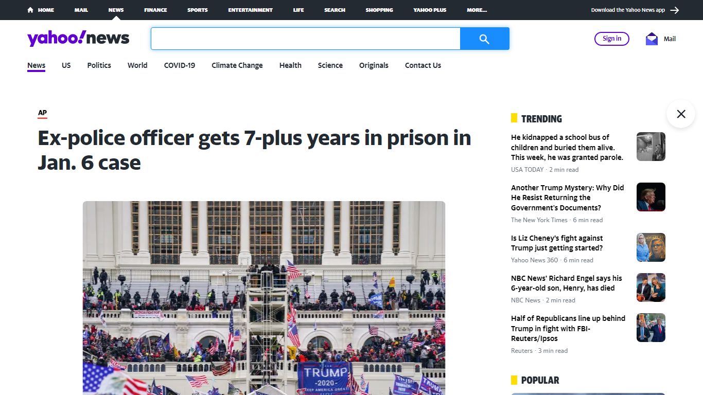 Ex-police officer gets 7-plus years in prison in Jan. 6 case